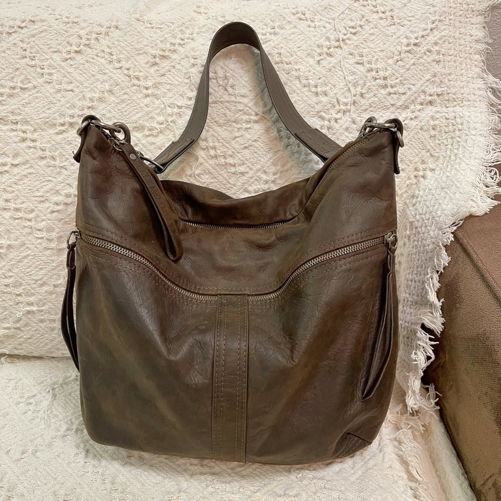 Rough & Tumble Distressed Espresso City Safari Large leather Bag